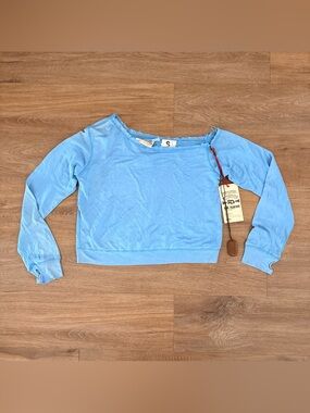 Da Nag Y2K Era Light Blue Cropped Long-Sleeve Top size s